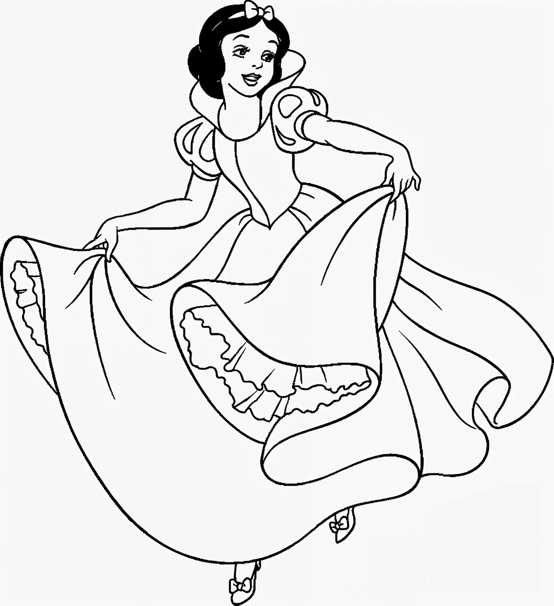 Disegno di Biancaneve che balla da colorare