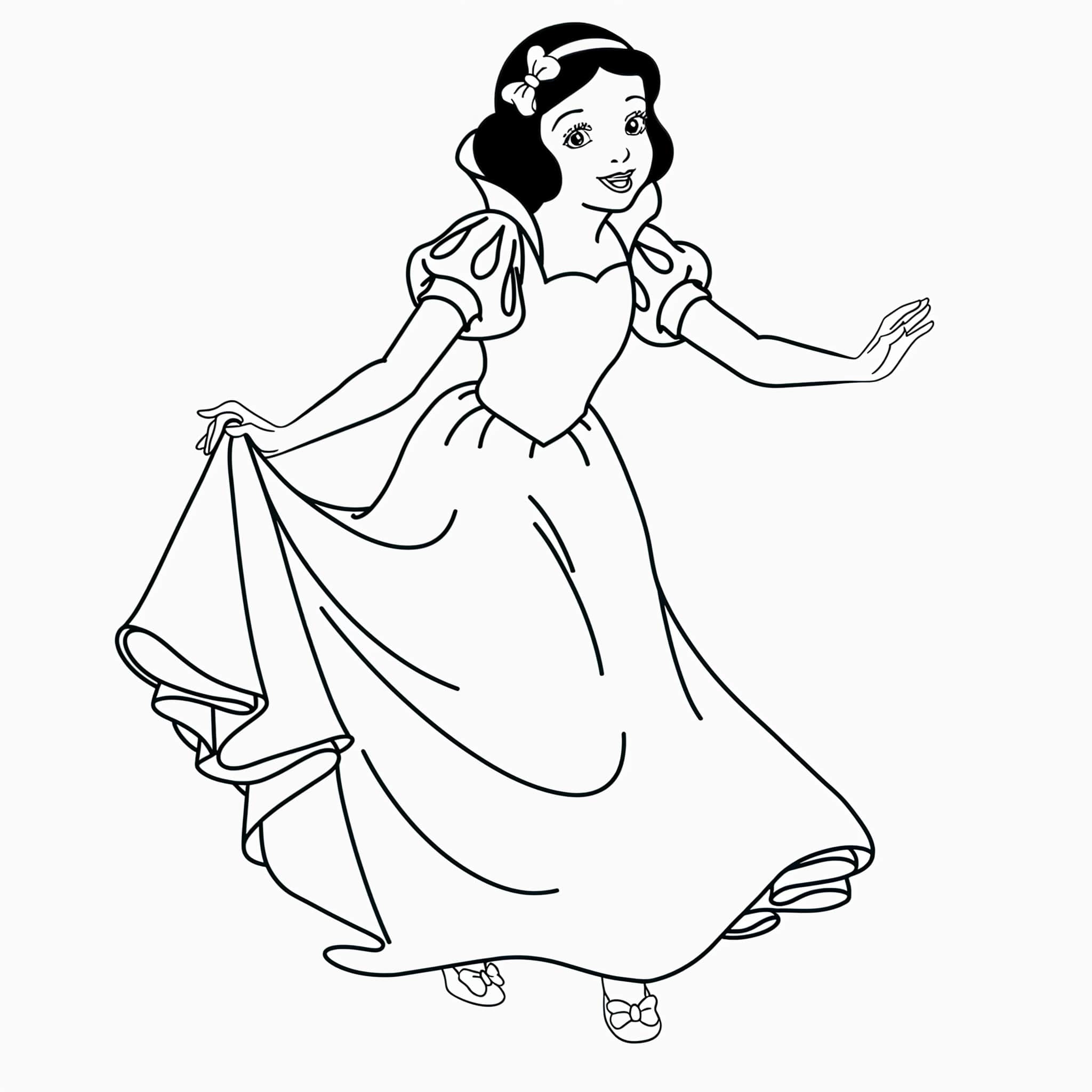 Disegno di Biancaneve da colorare