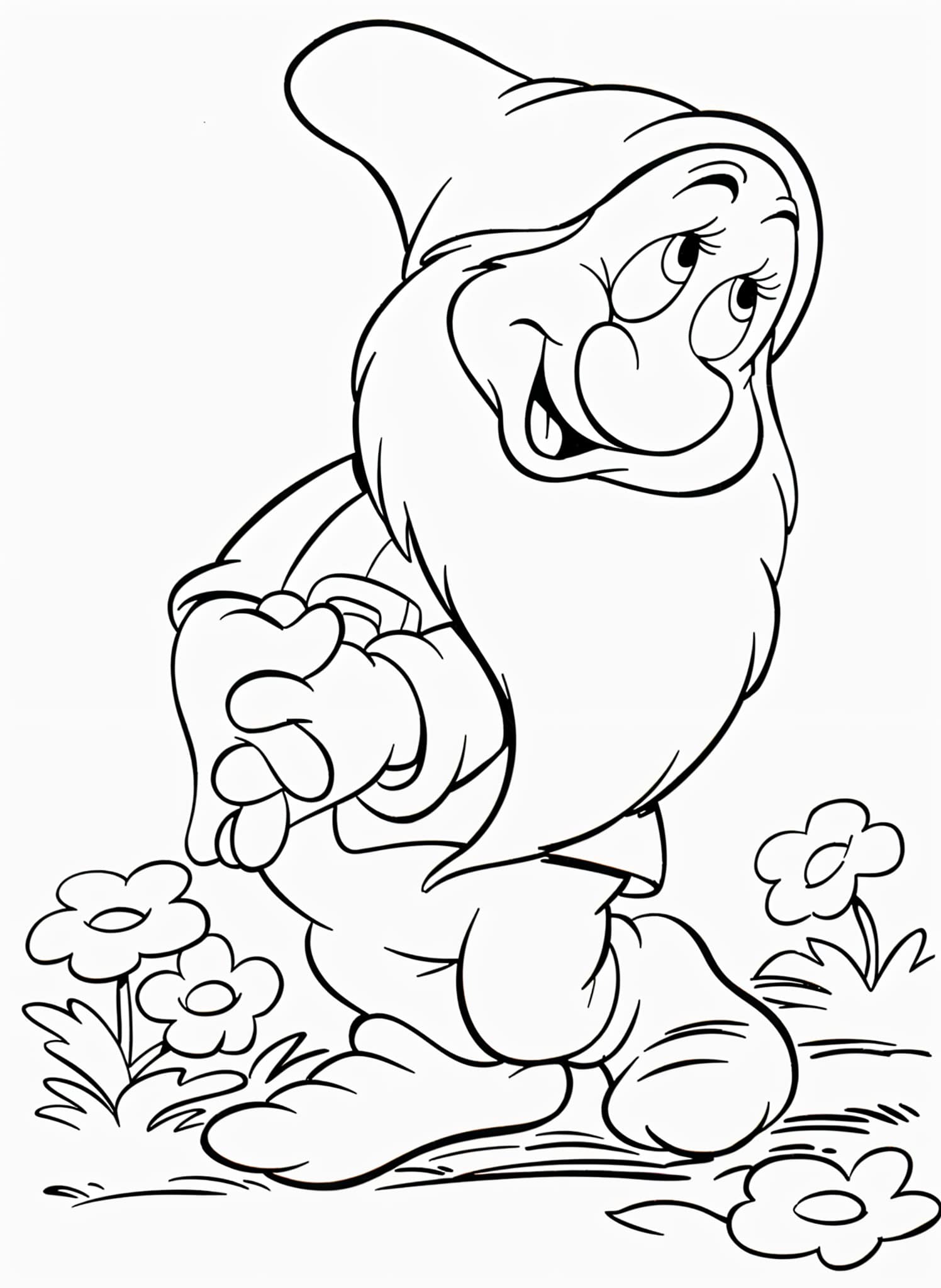 Disegno di mammolo di Biancaneve da colorare