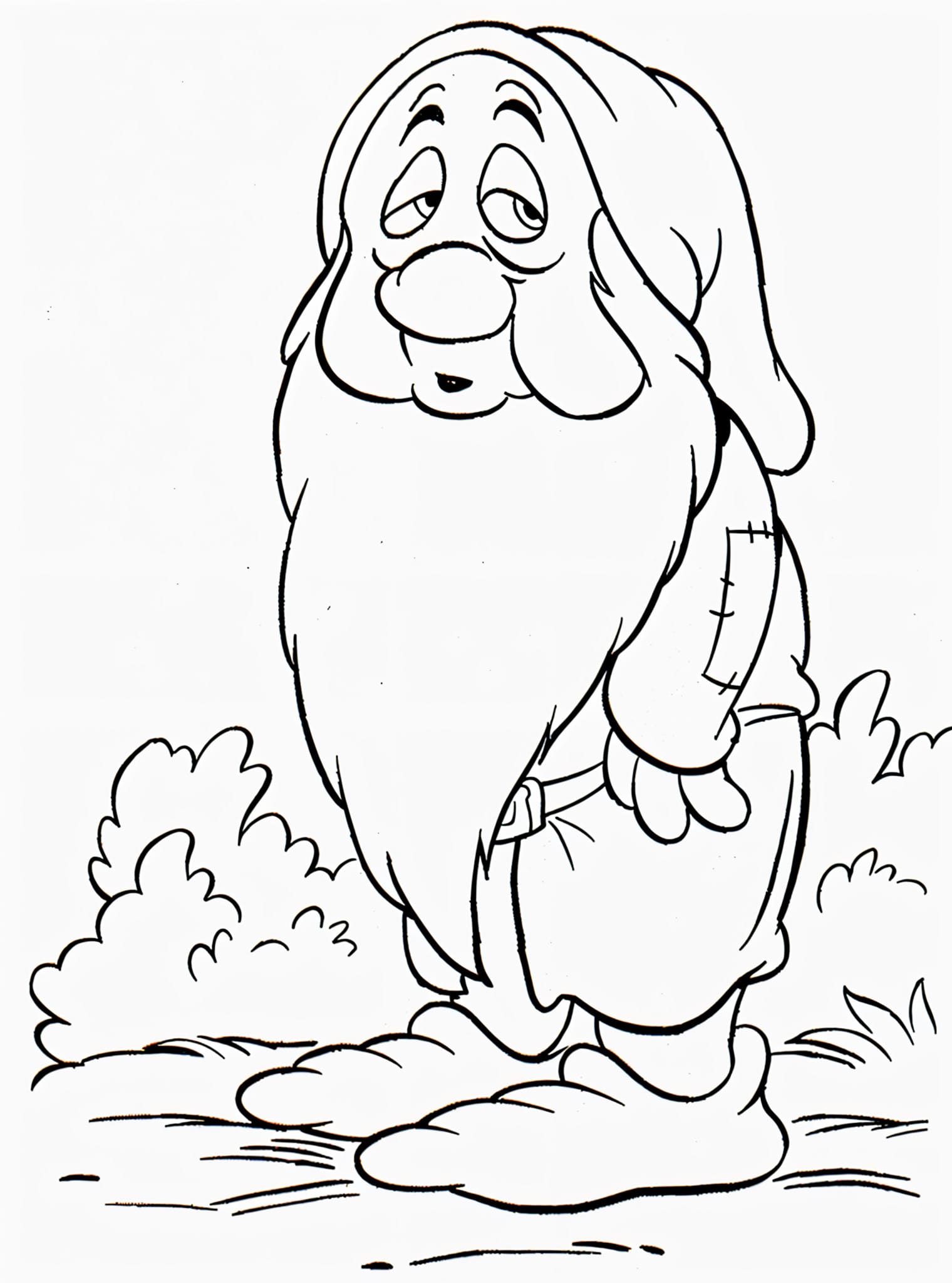 Disegno di pisolo di Biancaneve da colorare