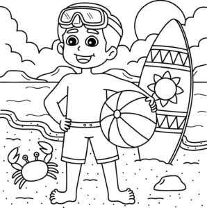 Immagine del ragazzo surfista da stampare