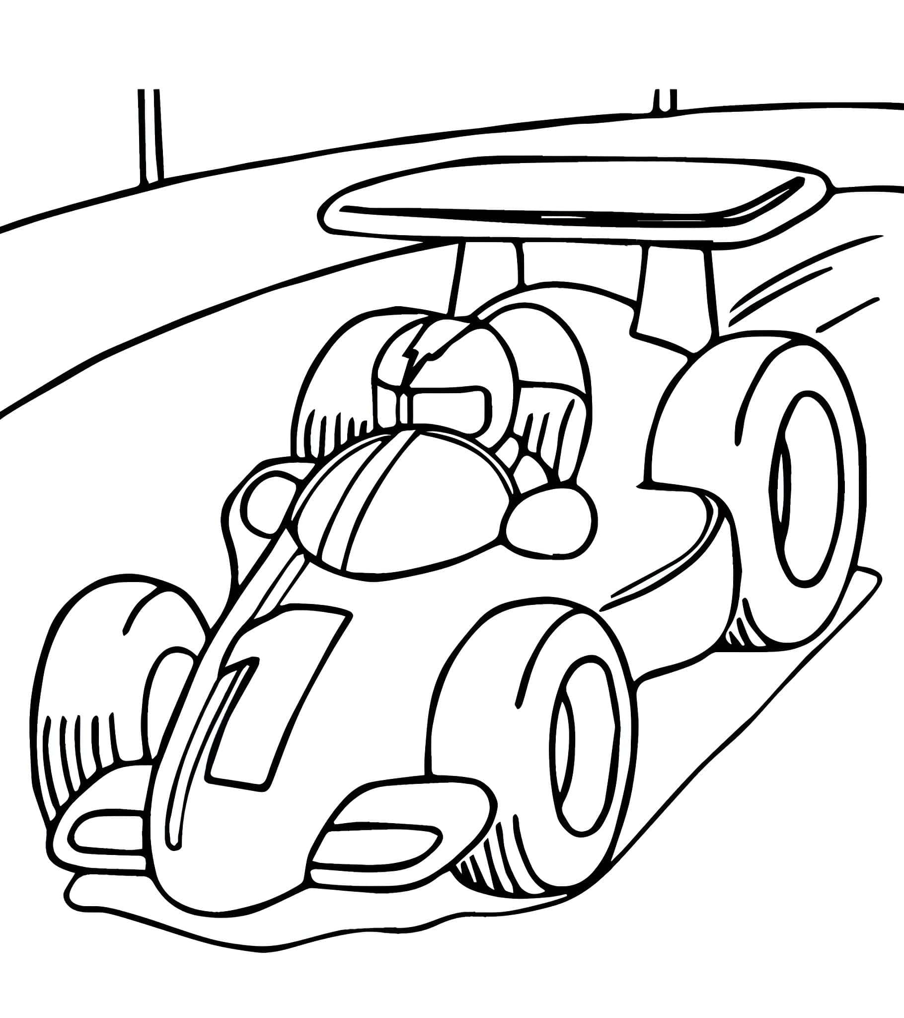 Pagina da colorare di auto di formula 1