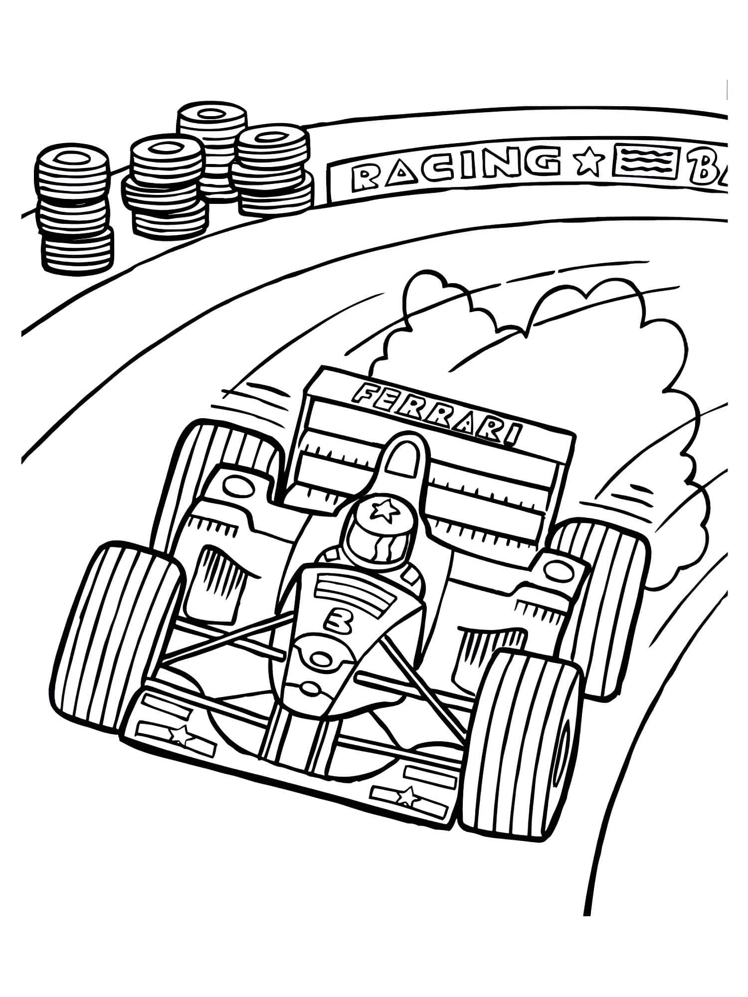 Pagina da colorare di formula 1