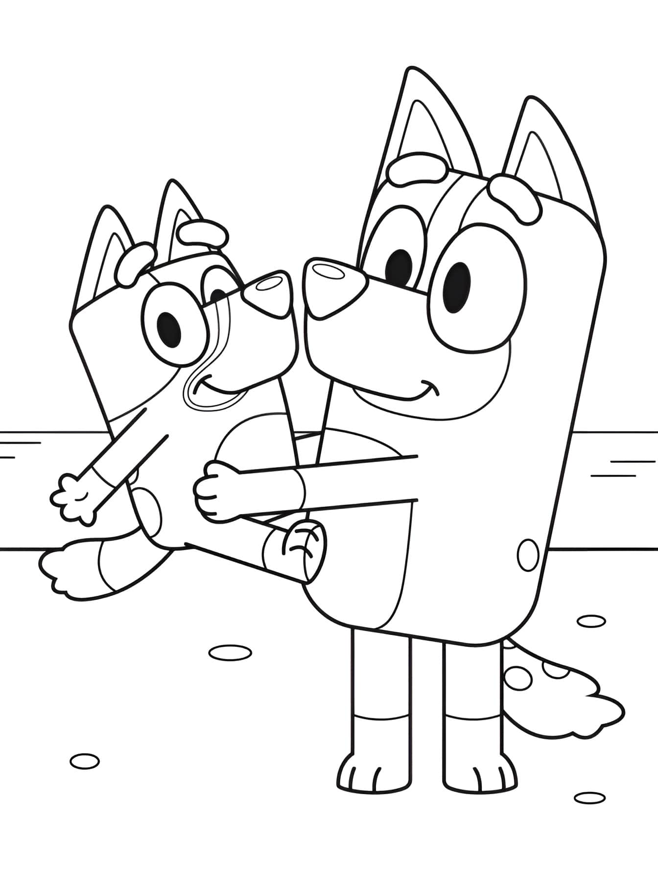 Disegno di bluey con bingo da colorare