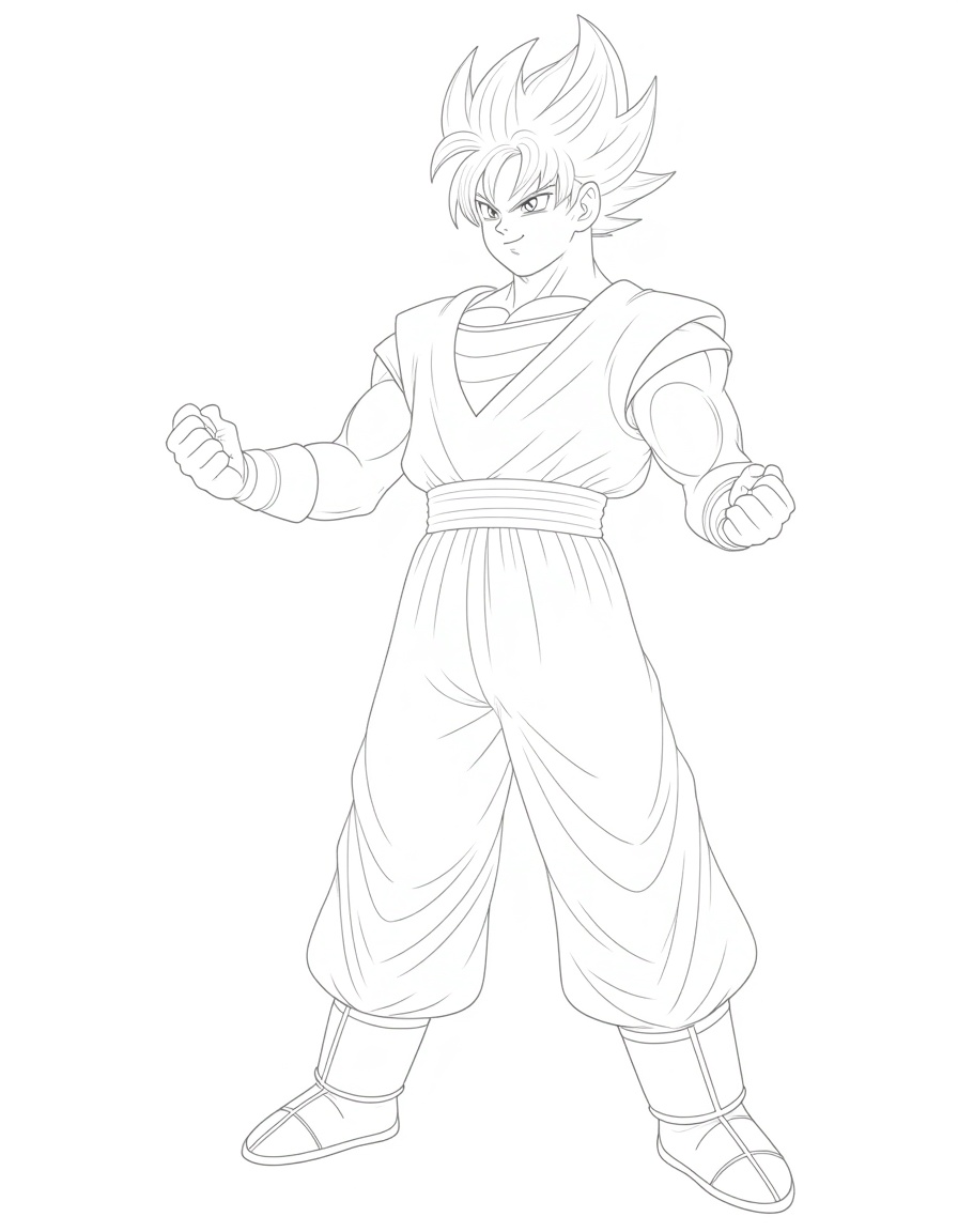 Disegno di goku da colorare