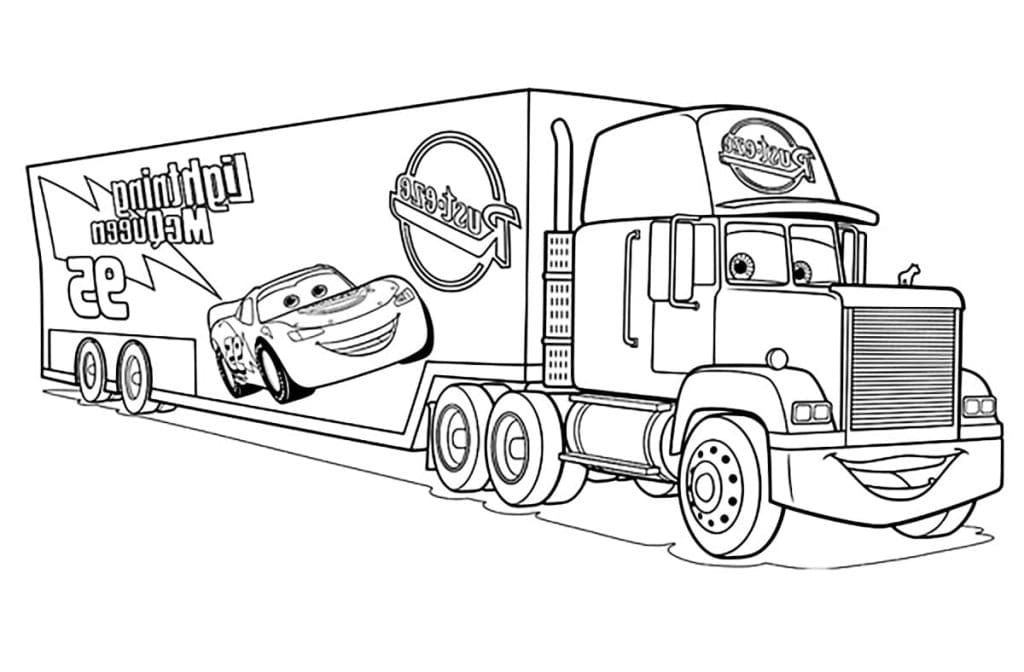 Disegno di mack di cars da stampare e colorare