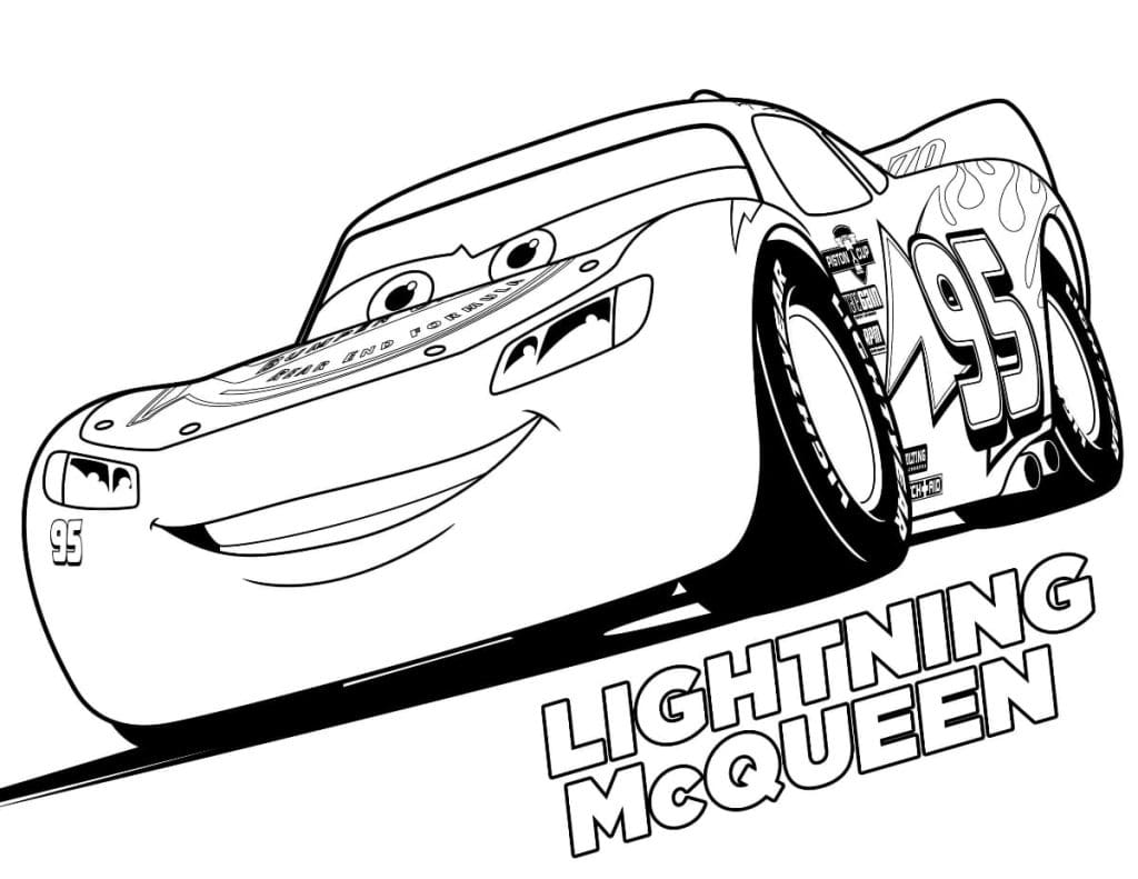 Disegno di saetta mcqueen di cars da colorare