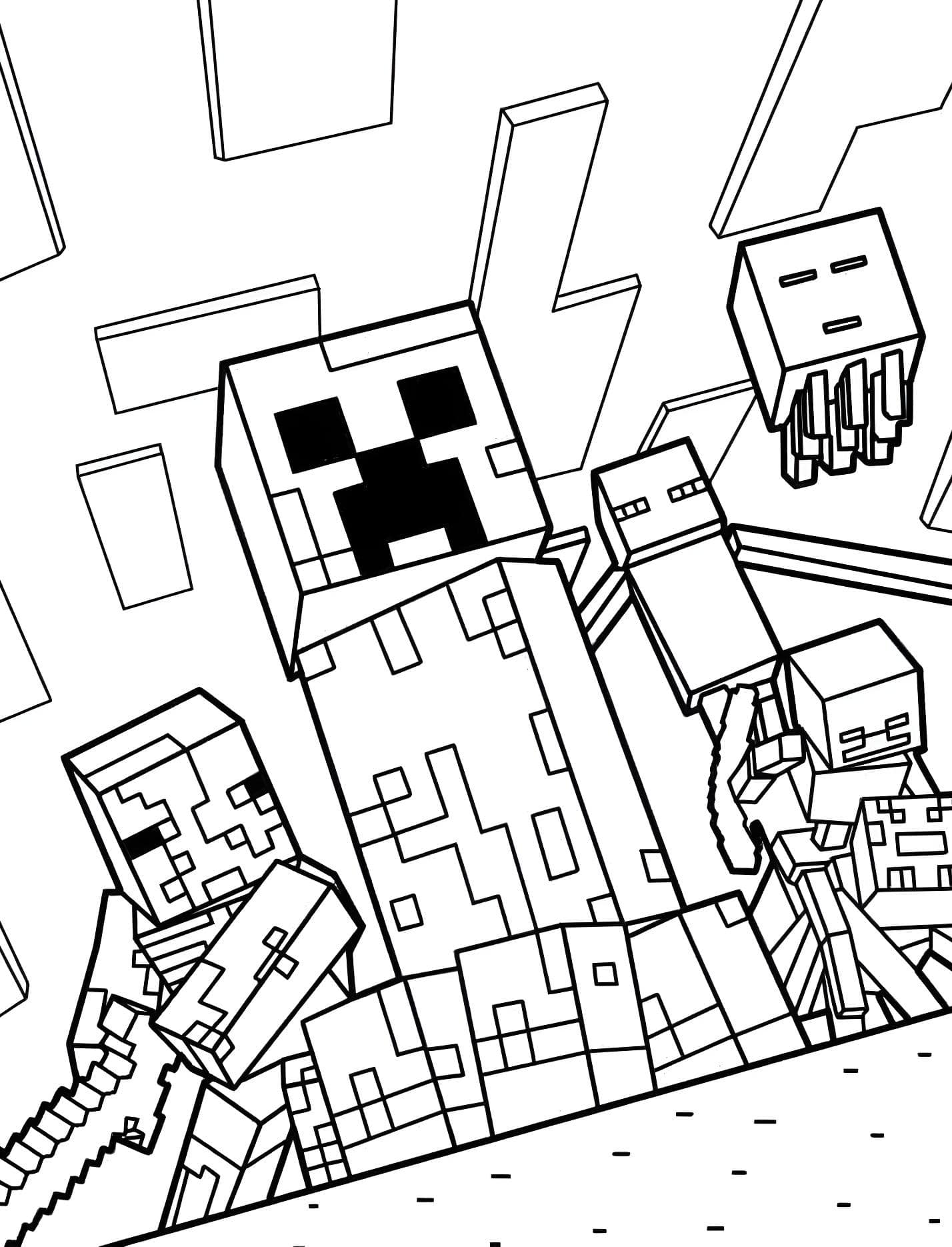 Mobs minecraft da colorare