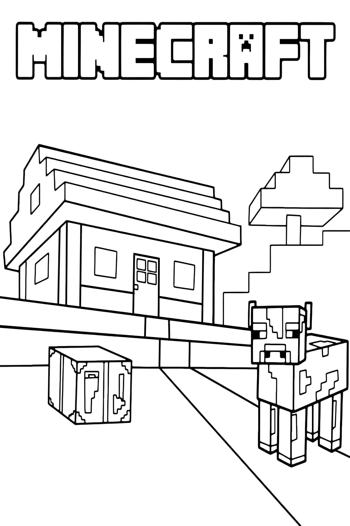 Mucca di minecraft da colorare