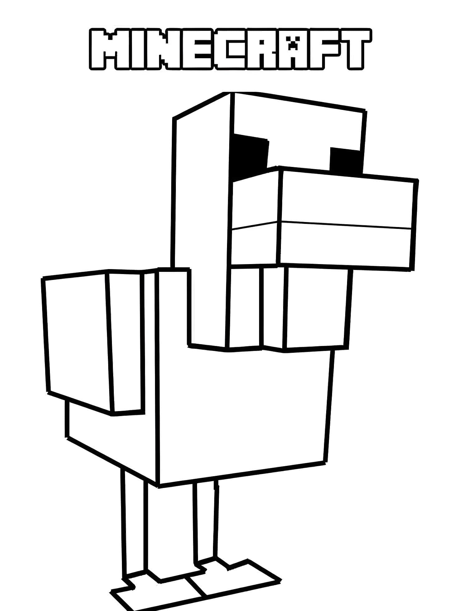 Pollo di minecraft da colorare