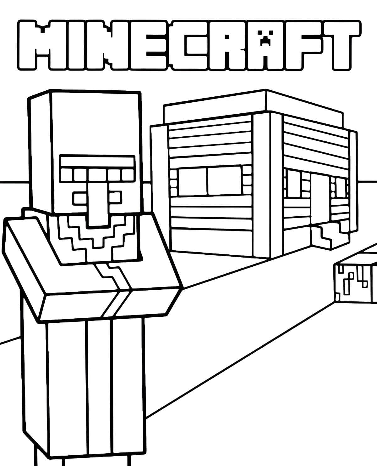 Villager di minecraft da colorare