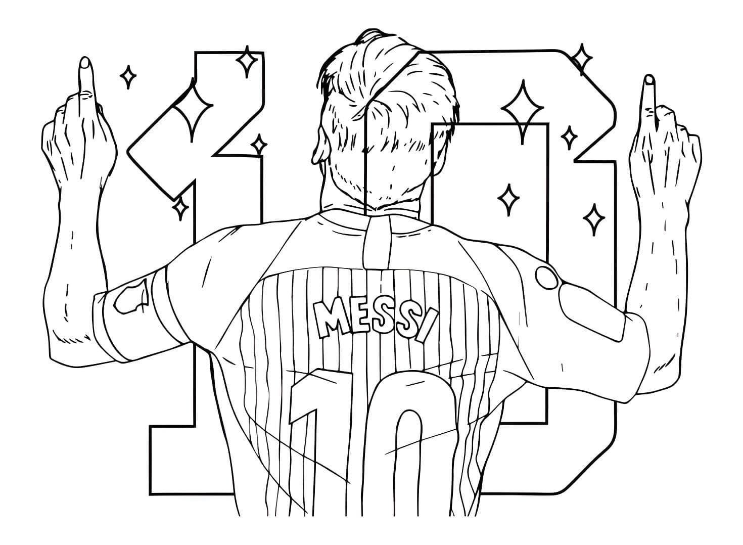 Disegno di lionel messi 10 da colorare