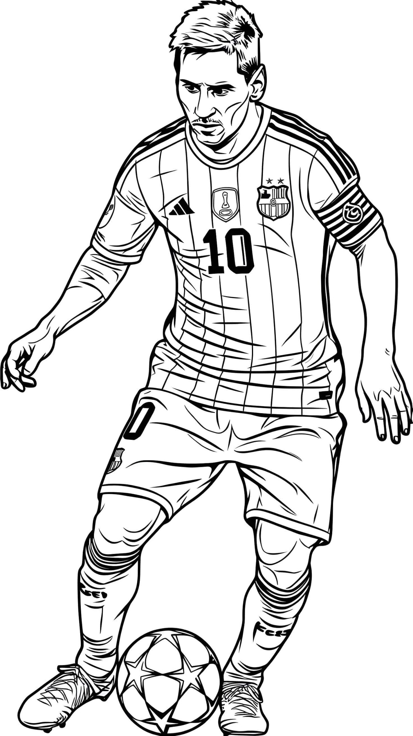 Disegno di lionel messi a barcellona da colorare