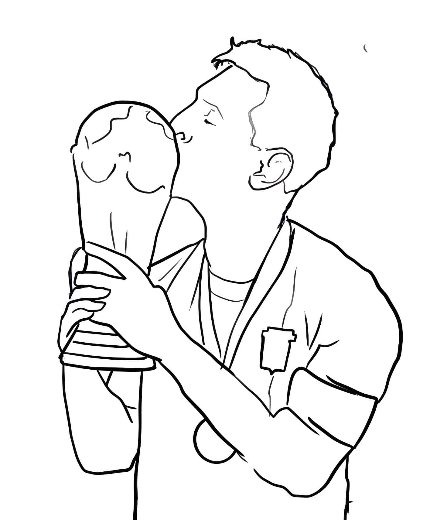 Disegno di lionel messi con la coppa del mondo da colorare