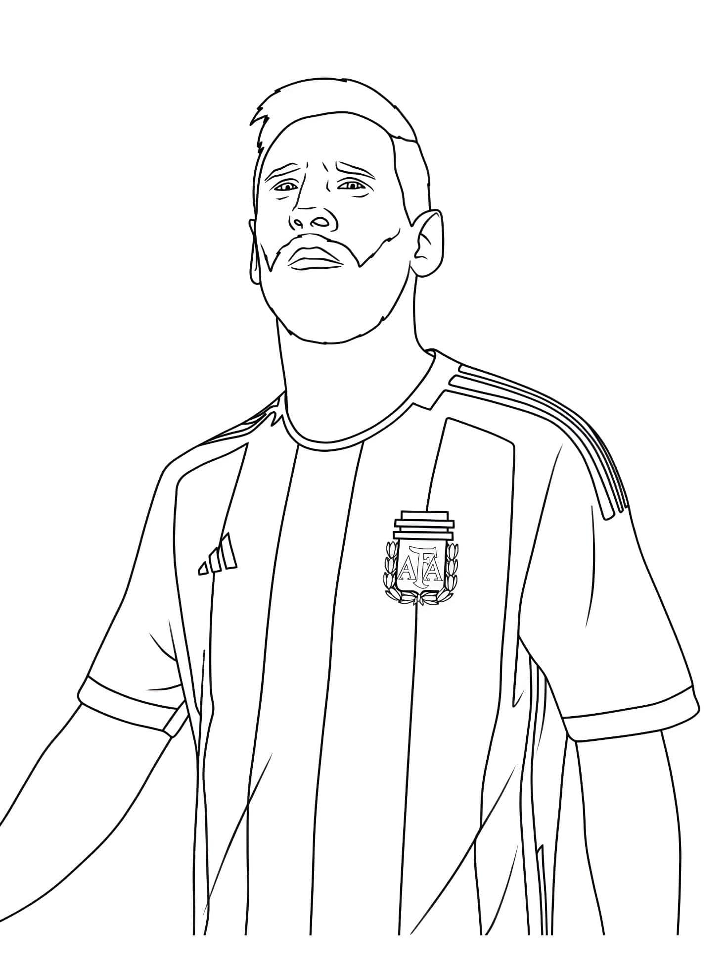 Disegno di lionel messi con la nazionale da colorare