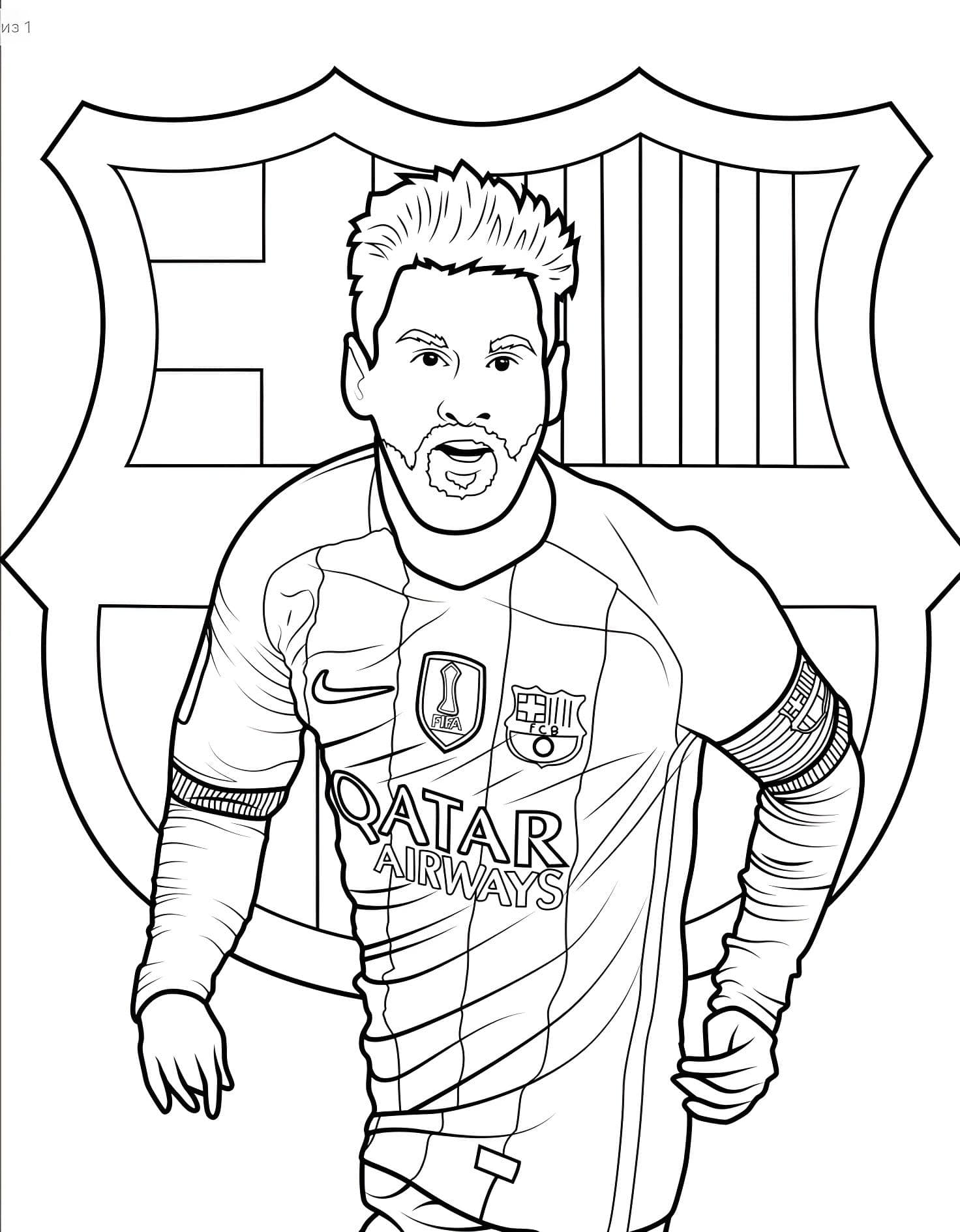 Disegno di lionel messi nel barça da colorare