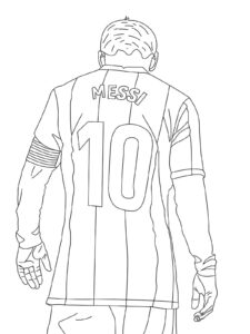 Disegno di lionel messi nel barcellona da colorare