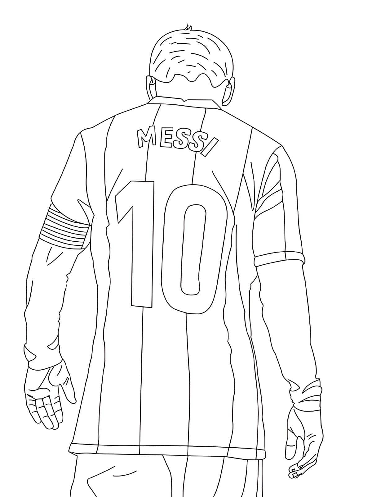 Disegno di lionel messi nel barcellona da colorare