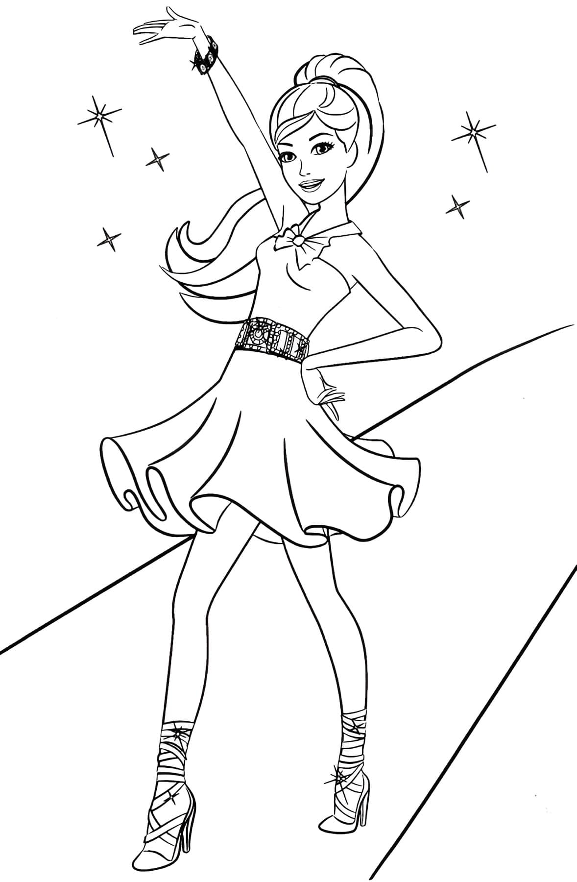 Disegno di barbie modello da colorare