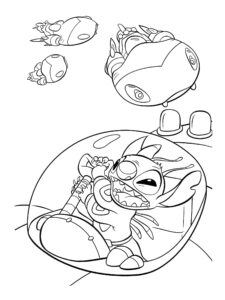 Immagine di stitch che guida da colorare